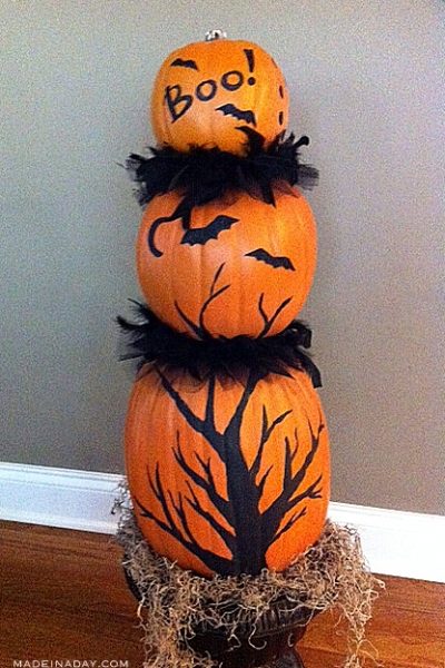 Faux Pumpkin Topiary