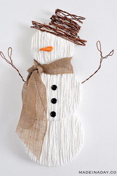 Cute Yarn Snowman Wall Art