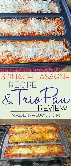 Spinach Lasagna and a #Lasagna Trio Pan Review,