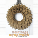 Burlap Wreath Book Page Style!