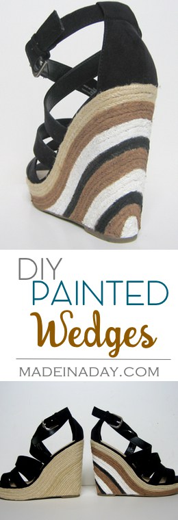 DIY Painted Wedge Heels makevoer madeinaday.com