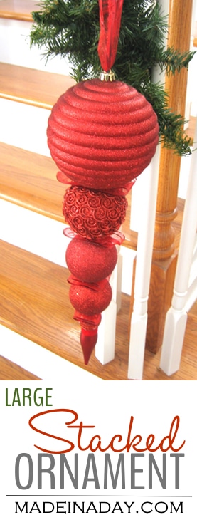 Swanky Stacked Ornament, DIY Large ornament,
