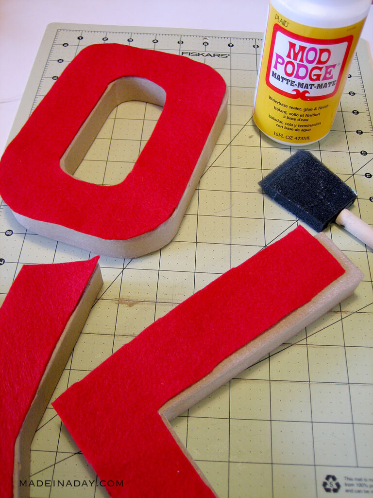 DIY Fabric Covered Letters For Christmas