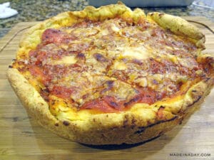 Homemade Chicago Style Deep Dish Pizza