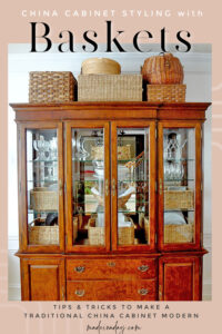 Design Hack! Display Dishes in China Cabinet with Baskets