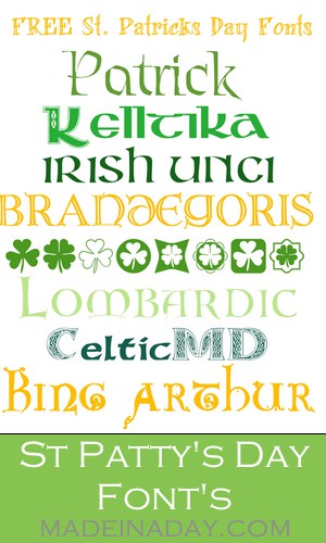 St Patrick's Day Free Font's for blogs, graphics and images. My favorite Celtic font's for the Irish holiday.