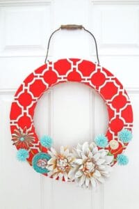 Red Canvas Spring Wreath