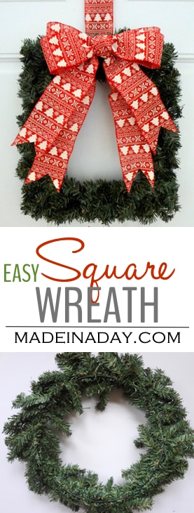 Easy DIY Square Wreath, Super easy square wreath and The Ornamator review madeinaday.com