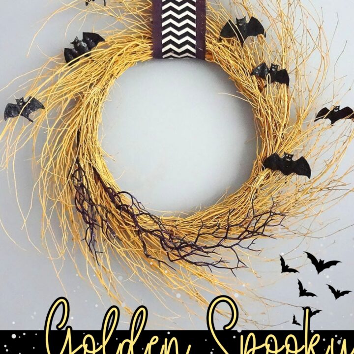 Image for Creepy Halloween Bat Yellow Wreath
