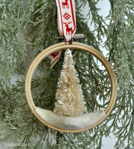Bottle Brush Tree Embroidery Hoop Ornament