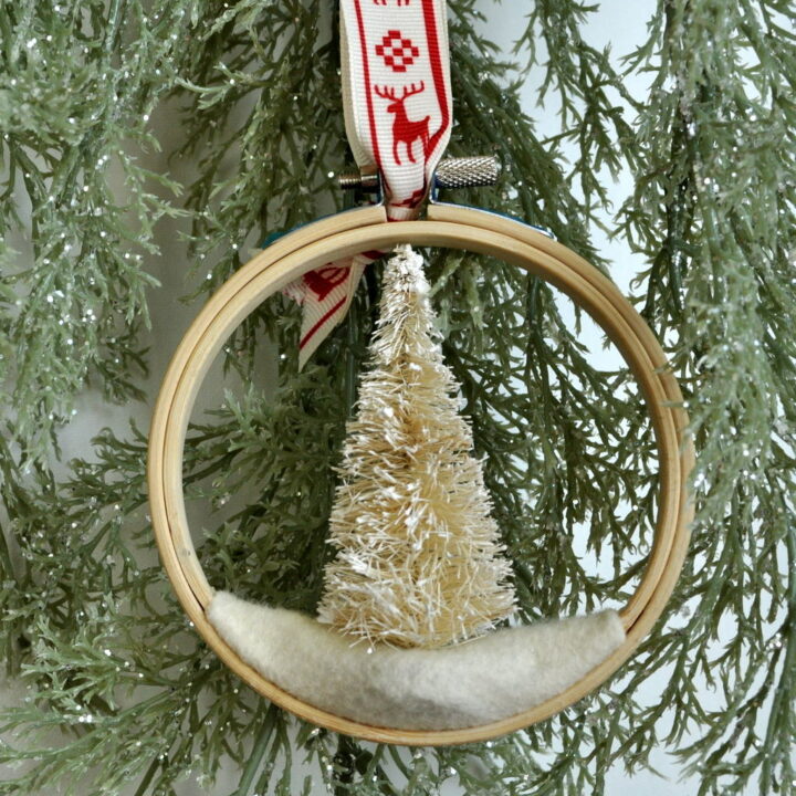 Image for Bottle Brush Tree Embroidery Hoop Ornament