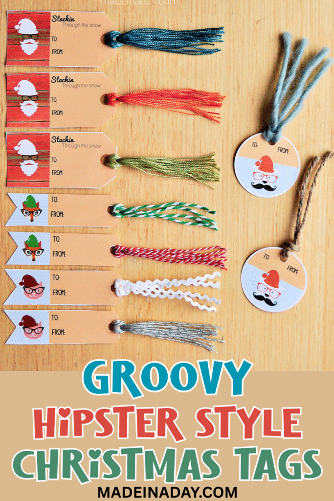 Hipster Style Christmas Tags Printables