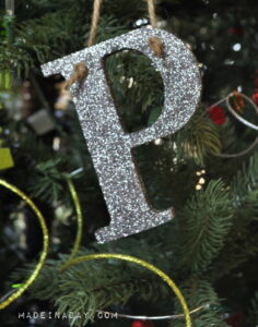Dazzling Silver Glitter Alphabet Ornament