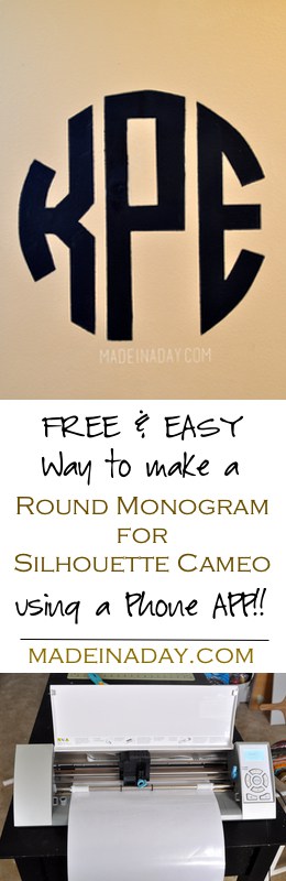 Circle Monogram Stencil. Make a round monogram for Silhouette Cameo with a Phone app! Then make a monogram stencil for your walls!