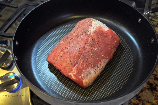 Slow Cooker Pulled Pork 3 Brown and Sear Pork Roast
