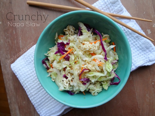 Slow Cooker Pulled Pork 8 Crunchy Napa Cabbage Slaw madeinaday.com