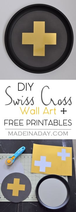 DIY Swiss Cross Wall Art, Free Printable Swiss Cross for gallery walls. Black & white Free Printable.