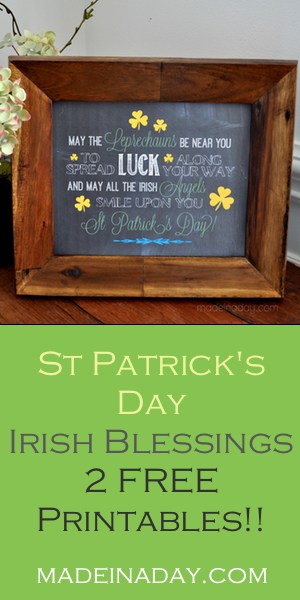 Irish Blessing Chalk Art FREE Printables, 2 Frameable Irish Blessings for your St Patrick's Day Parties or Home Decor!