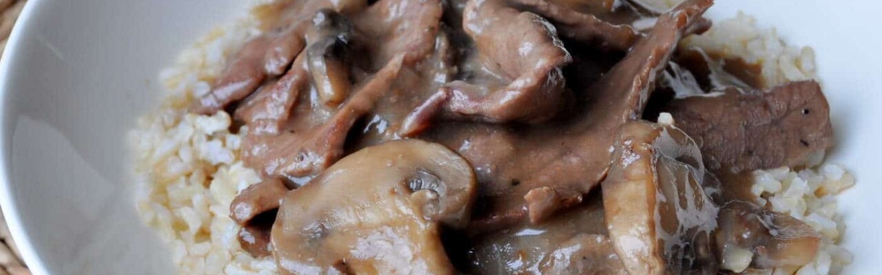 Beef  Rice With Mushroom Gravy