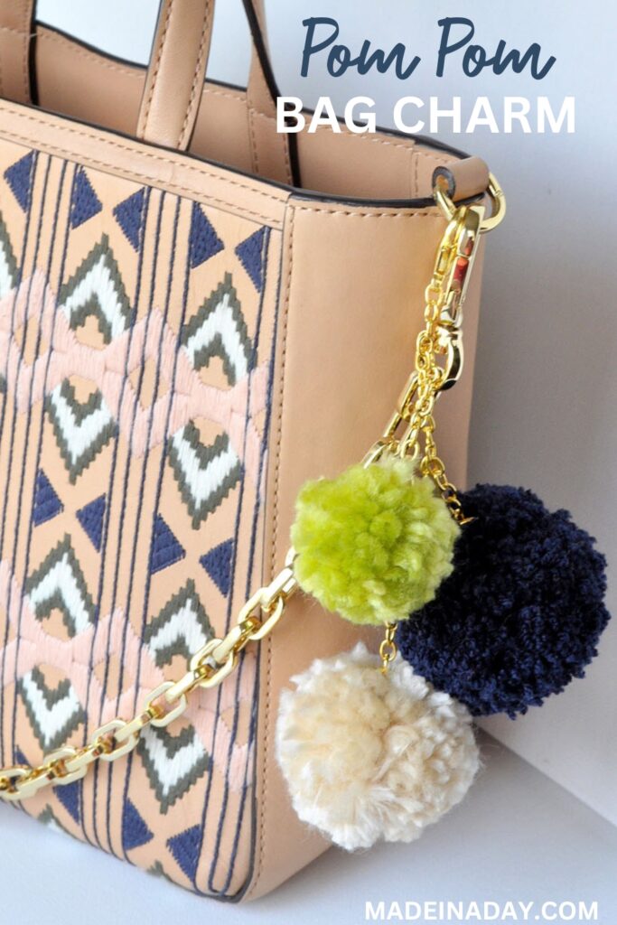 DIY pom pom bag Charm