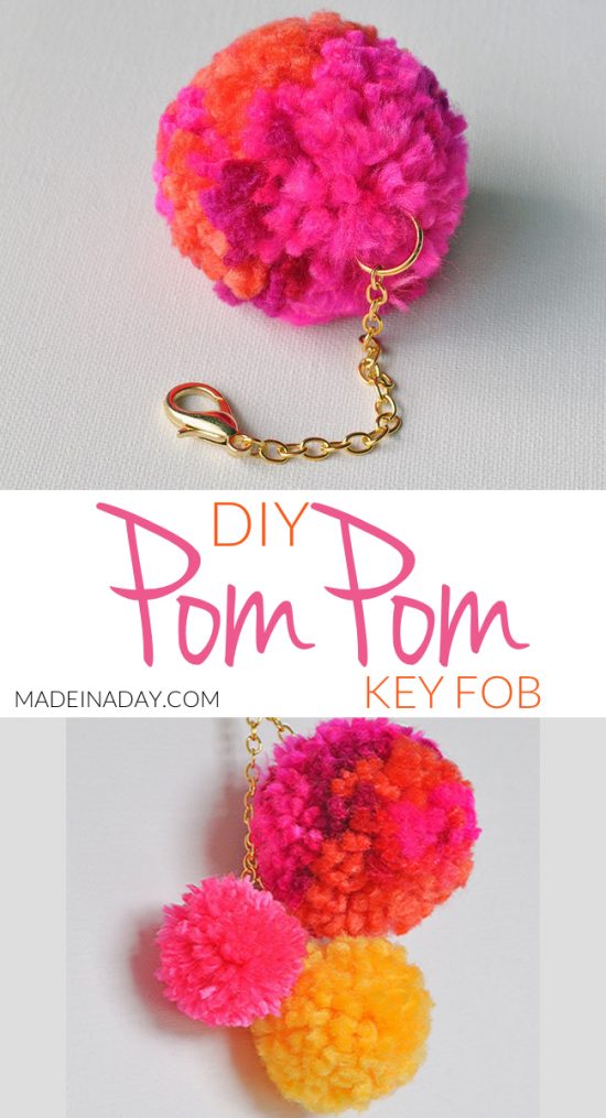 DIY Pom Pom Keychain