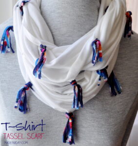 Easy Jersey Knit T Shirt Tassel Scarf