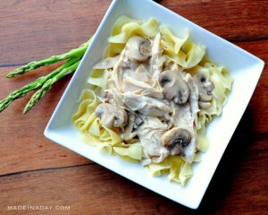 Creamy Rotisserie Chicken Stroganoff