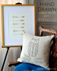 Hand Drawn Owl Pillow Arrow Wall Art 1 Hand Drawn Owl Pillow Arrow Wall Art