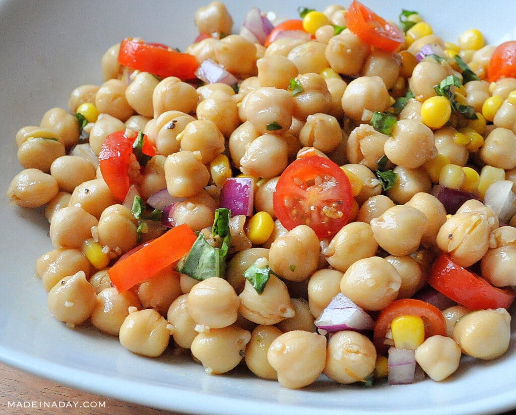 Balsamic Chickpea Jardiniere Salad Vinaigrette
