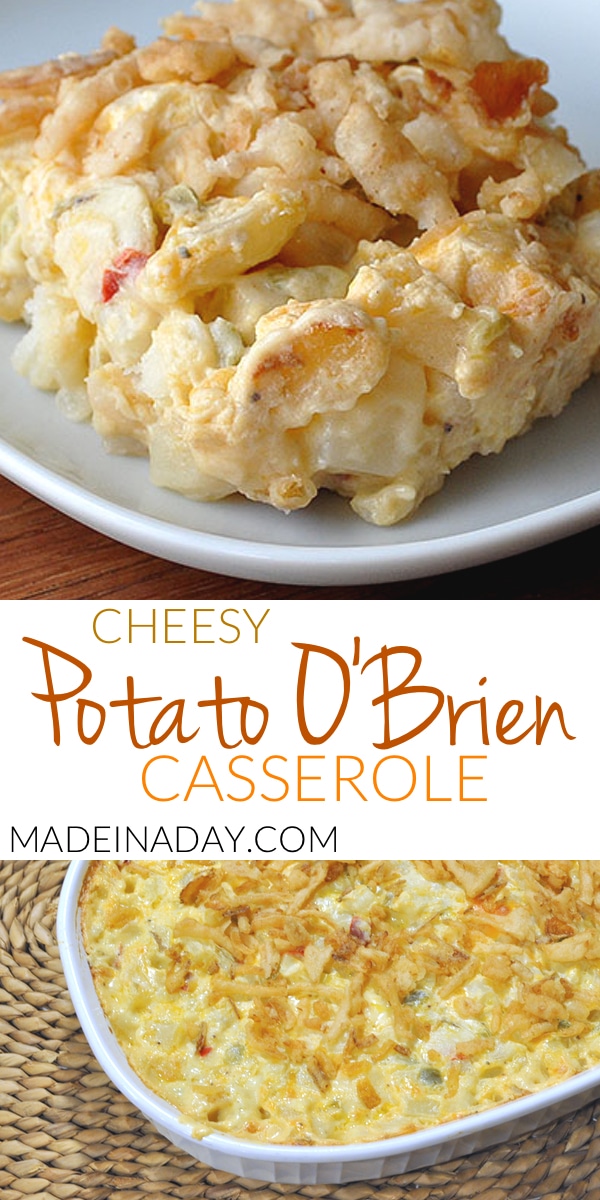 Obrien Potato Casserole Filled with eggs, milk, sausage, hash browns and cheese, this recipe will become a breakfast favorite. obrien potato casserole