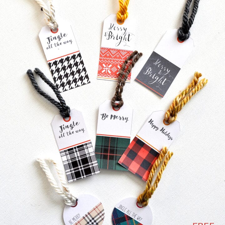 Image for Printable Plaid Christmas Gift Tags