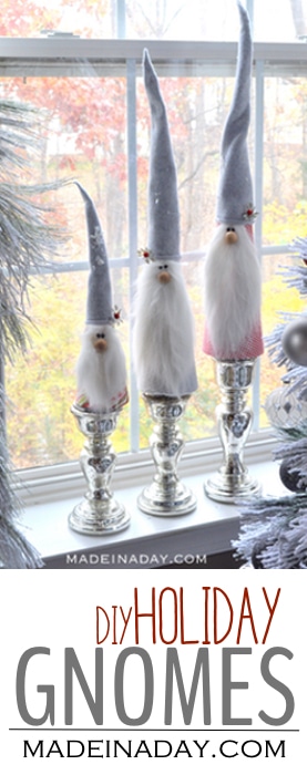 Learn to make these sweet Holiday Gnomes out of fleece and foam cones! Super easy craft for the holiday season.