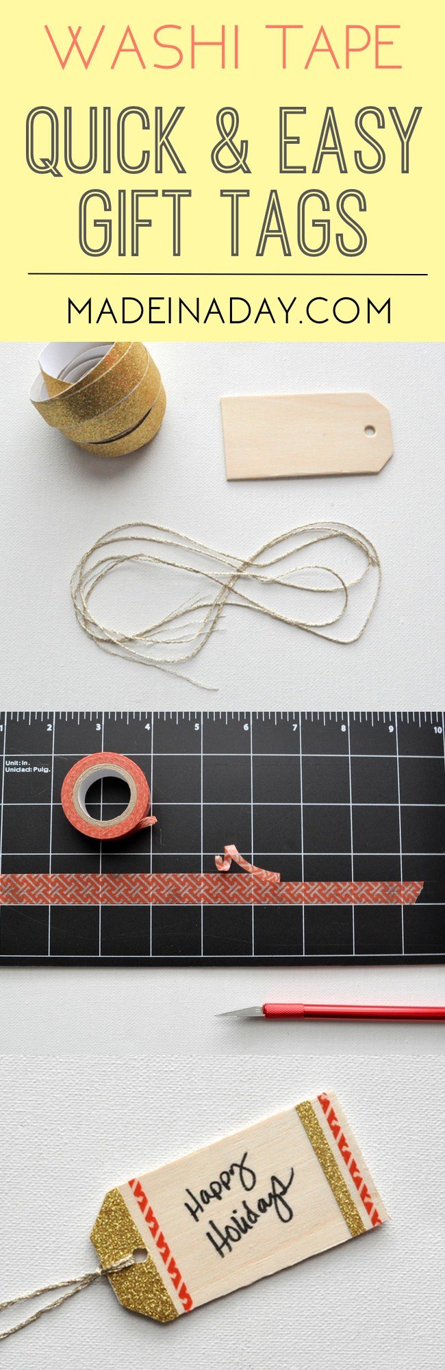 Washi Tape Crafts Book by Amy Anderson Review & Easy Washi Tape Holiday Tags Tutorial #Sponsored