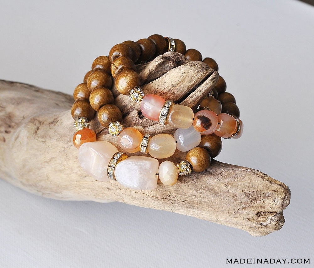 Stacked Stone Bead Bracelets