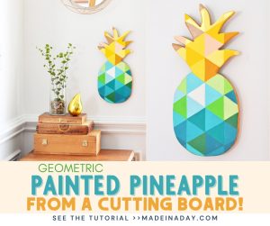 DIY Painted Geometric Pineapple Wood Sign