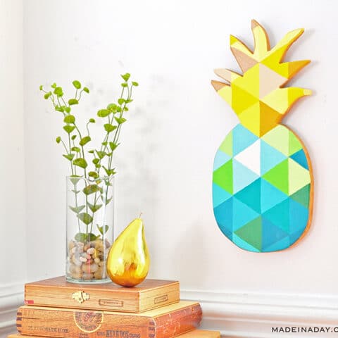 Image for DIY Painted Geometric Pineapple Wood Sign