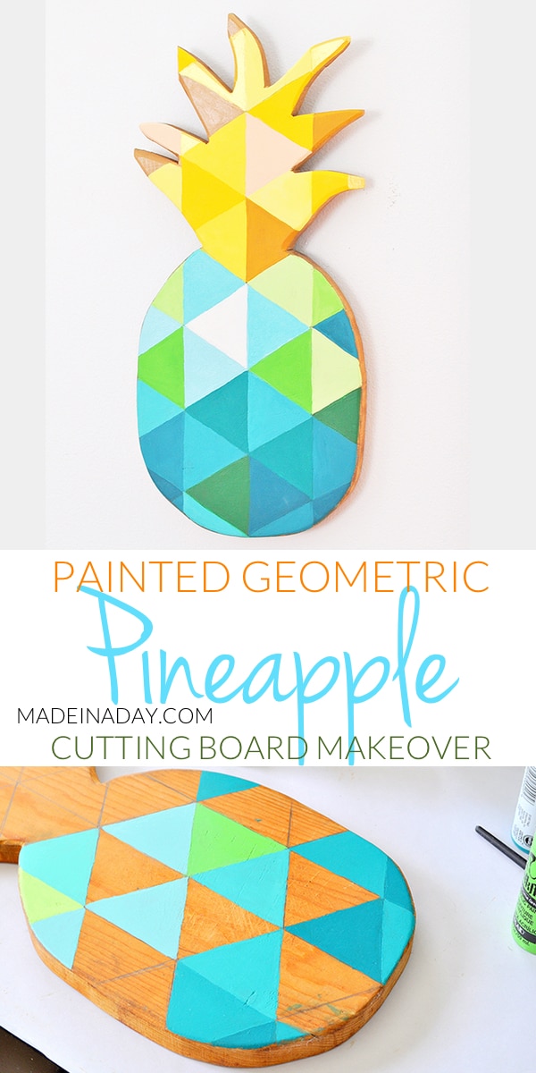 DIY Painted Geometric Pineapple Wood Sign Made In A Day, 43% OFF