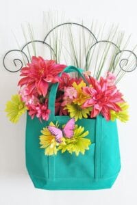 Spring Garden Floral Tote Door Hanger