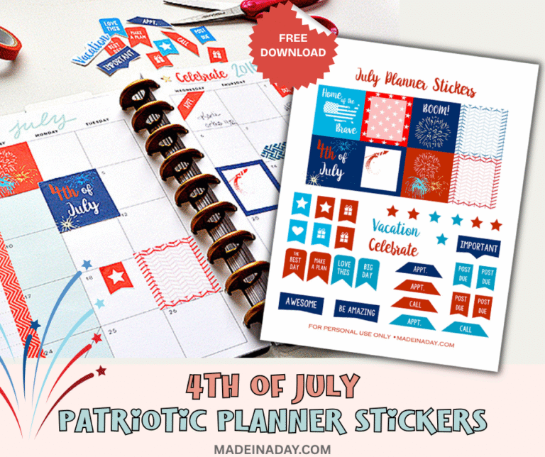 Patriotic Planner Stickers for Happy Planner
