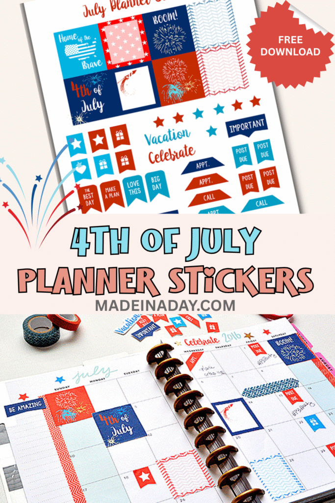 Free Patriotic Planner Stickers 