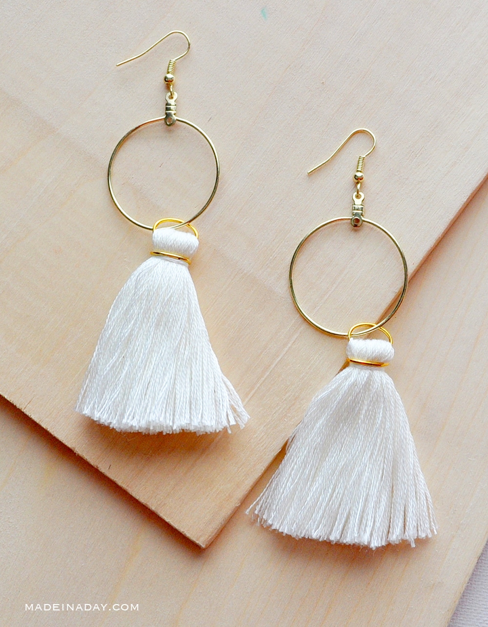 Easy DIY Hoop Tassel Earrings Made In A Day