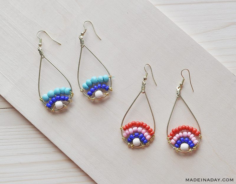 How To Make Beachy Boho Beaded Hoop Earrings