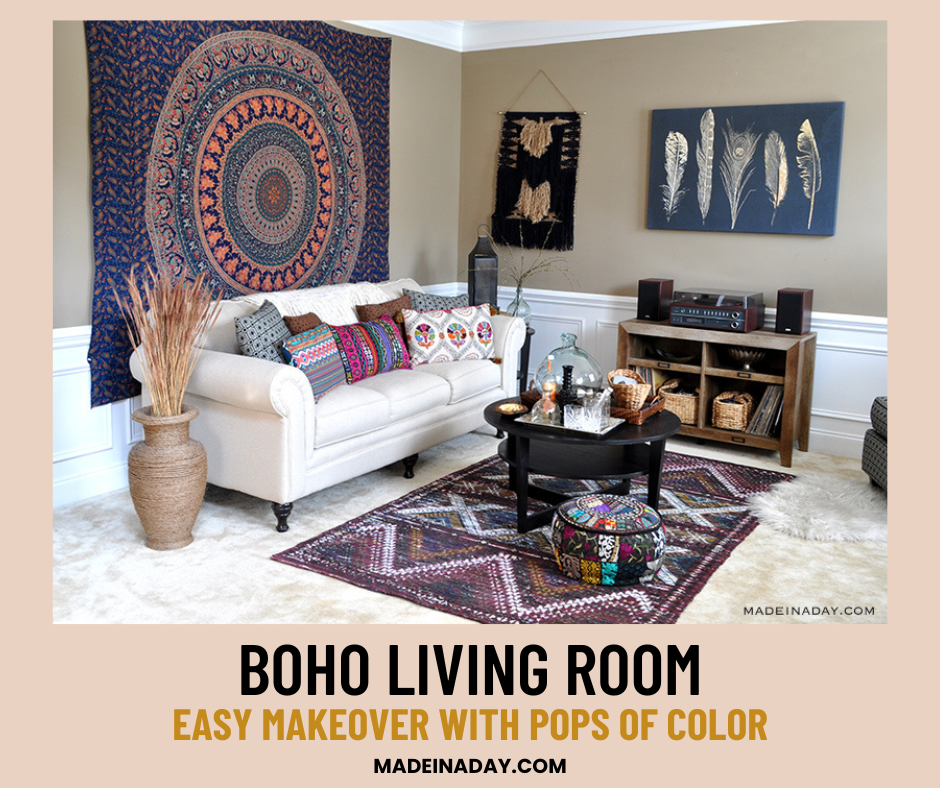 Fun Boho Living Room Makeover  