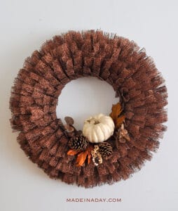 Dazzling Fall Pumpkin Metallic Ribbon Wreath