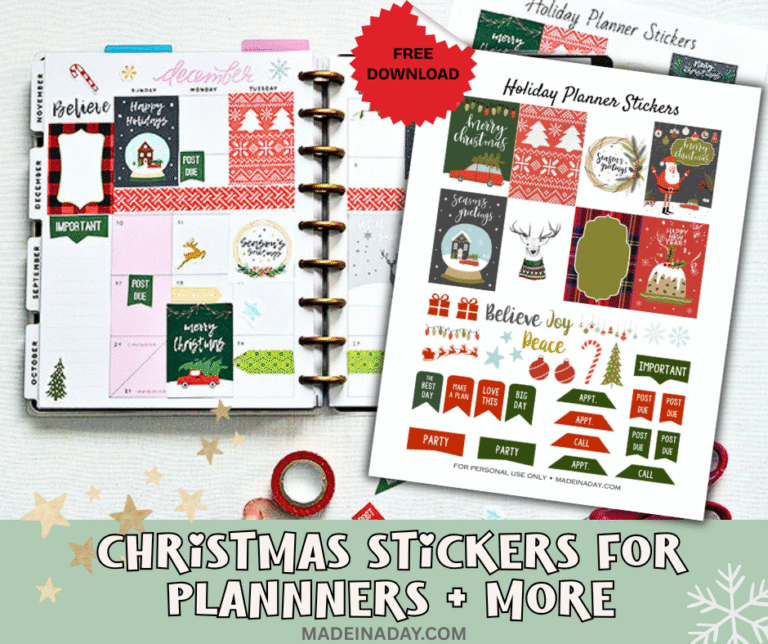 Christmas Stickers for Plannners + More