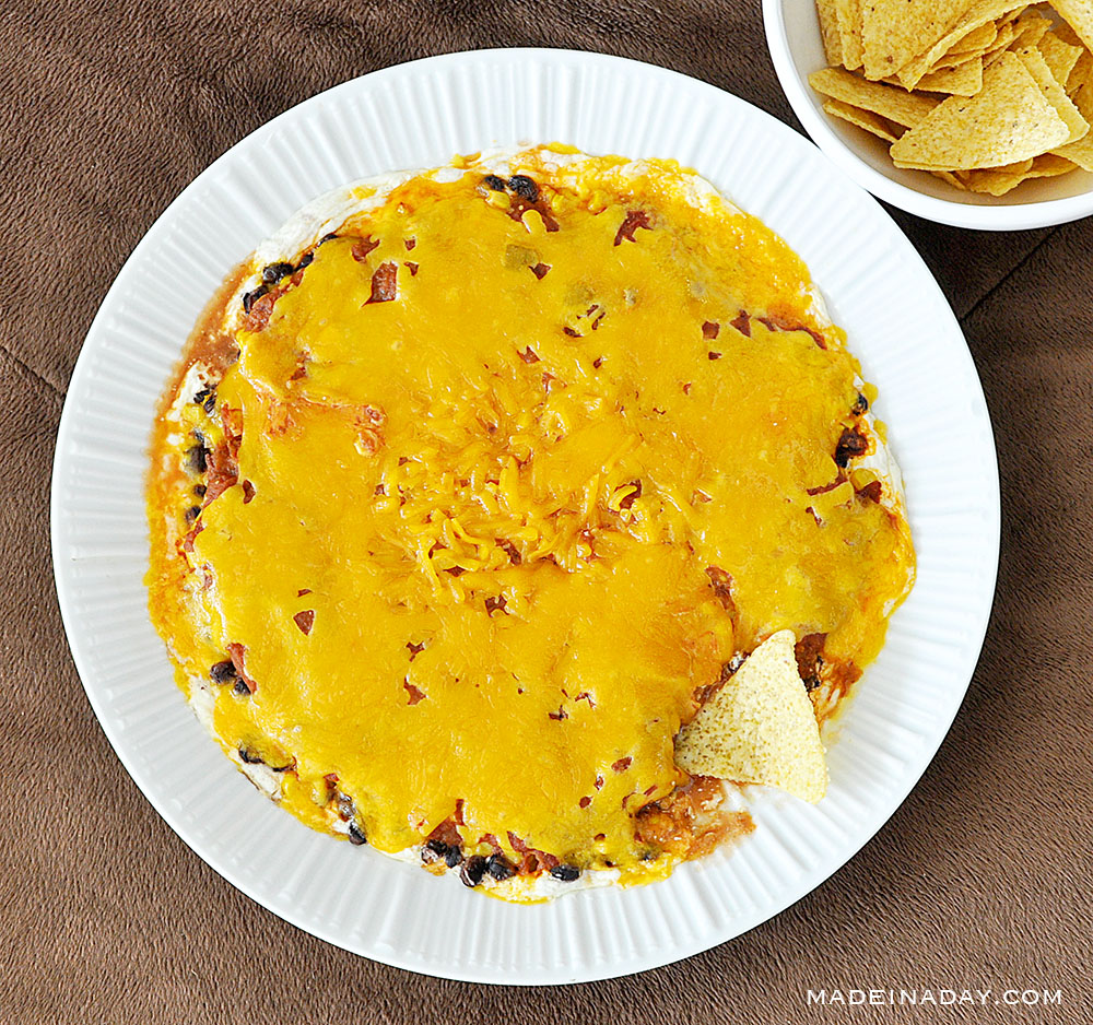 Layered Tex Mex Cheese Dip With Salsa | Made In A Day