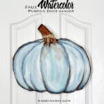 Blue Watercolor Pumpkin Door Hanger Hack