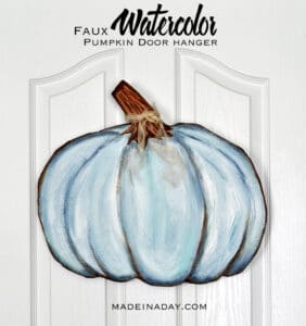 Blue Watercolor Pumpkin Door Hanger Hack