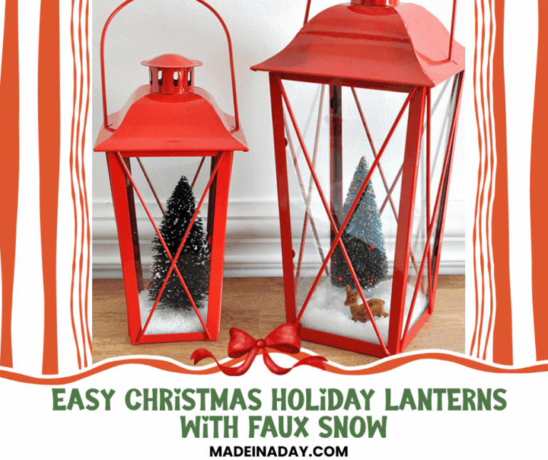 Christmas Holiday Lanterns with Faux Snow