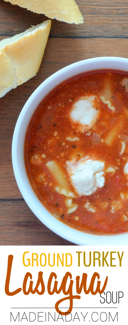 #Turkey #Lasagna #Soup Recipe, #soup tastes exactly like #lasagna, #turkey meat recipes, recipes for ground turkey, ground turkey recipe